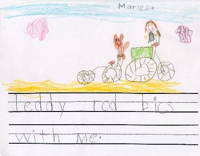 Teddy rode bikes with me.