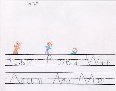 Teddy played with Adam and me.